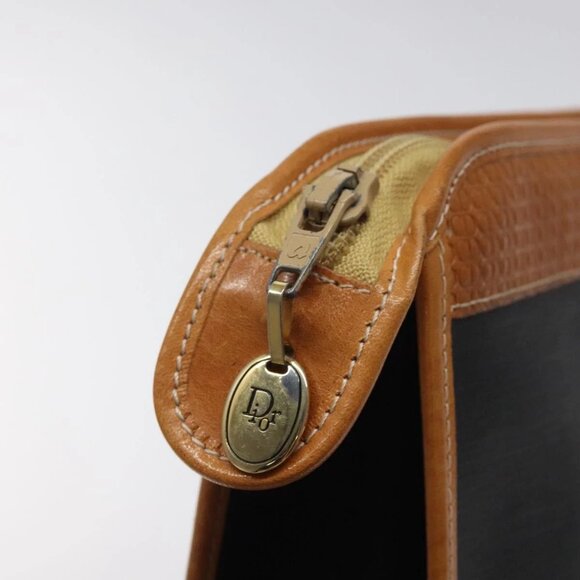 Christian Dior Clutch Bag PVC Canvas Black Brown Auth - Picture 7 of 15